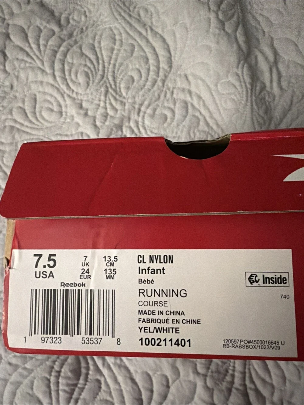 Reebok CL Nylon Yellow 7.5C